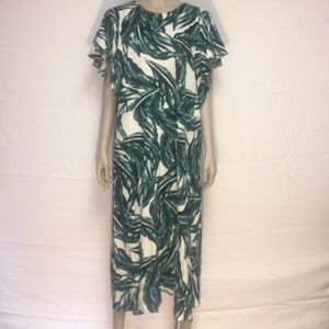 Green and white Floral dress